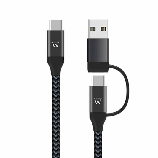 USB-C Cable Ewent Black Multicolour 1 m (1 Unit)