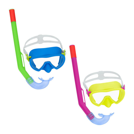 Snorkel Goggles and Tube for Children Bestway Yellow Blue Multicolour