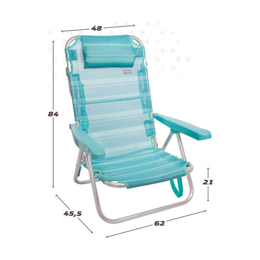 Folding Chair Colorbaby Mediterran White Turquoise 48 x 45,5 x 84 cm