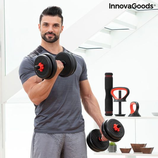 6-in-1 Set of Adjustable Weights with Exercise Guide Sixfit InnovaGoods DUMBBELLS Iron (Refurbished B)