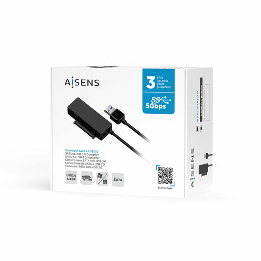 USB to SATA Hard Disk Adaptor Aisens ASE-35A01B Black